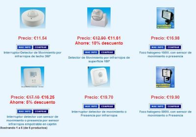 Serviluz Tienda online de Iluminacion electricidad y Electr�nica: Detectores de Presencia por Sensor