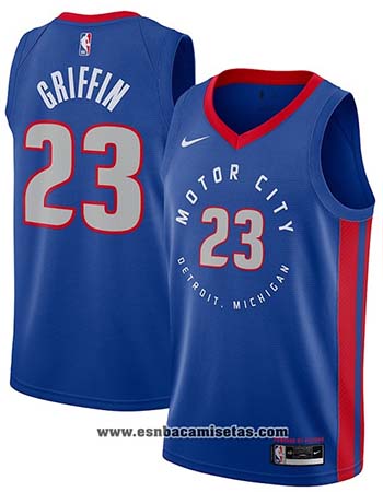 Camiseta Detroit Pistons Blake Griffin NO 23 Ciudad 2020-21 Azul