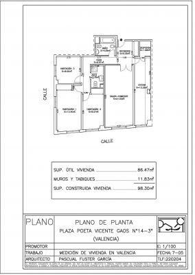 SE ALQUILA VIVIENDA DE 98 m2 EN PLAZA POETA VTE. GAOS DE VALENCIA