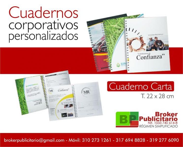 Cuadernos publicitarios y corporativos tapa dura 