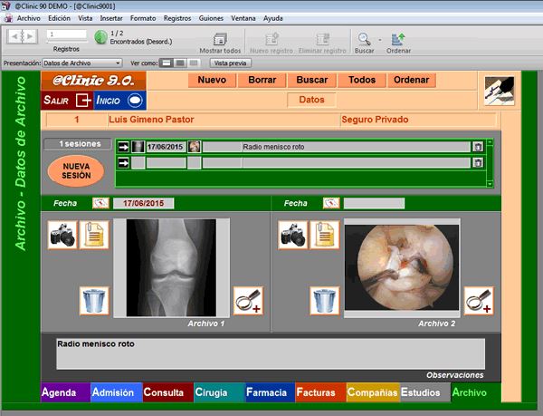 Software o Programa de Gestin Clnica Consultas Mdicas @Clinic 9.0. 