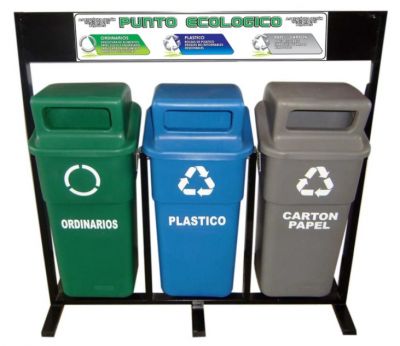 Canecas para reciclaje, Punto ecológico, separación de residuos