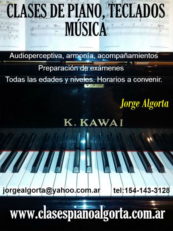 Piano, teclados, profesor particular, clases