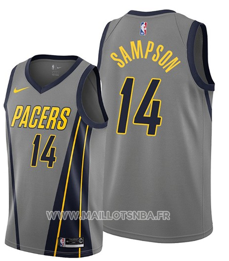 Camiseta Indiana Pacers Jakarr Sampson No 14 City gris