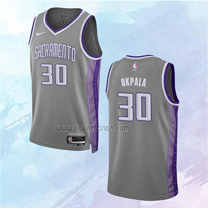 NO 30 KZ Okpala Camiseta Sacramento Kings Ciudad Gris 2022-23