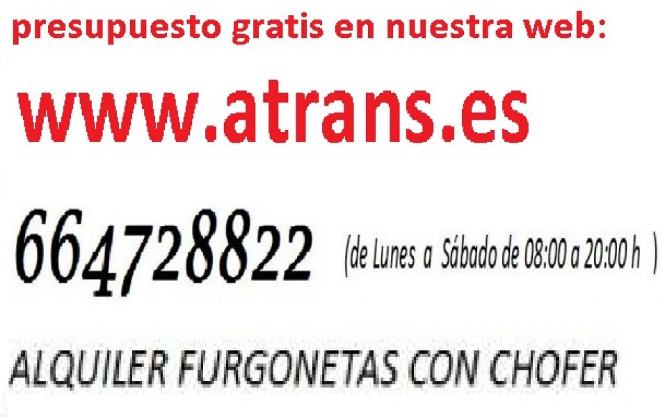 Alquiler de furgonetas con conductor 