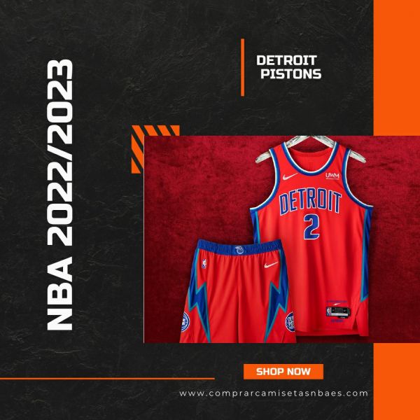 Camiseta Detroit Pistons Cade Cunningham NO 2 Ciudad 2021-22 Rojo
