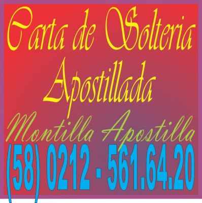 Apostilla Legalizacin Traduccin de Carta de Soltera en Venezuela / Antecedentes / Partidas