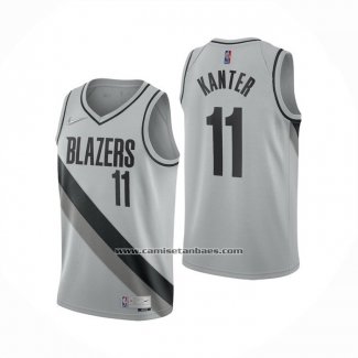 Camiseta Portland Trail Blazers Enes Kanter Earned 2020-21 Gris