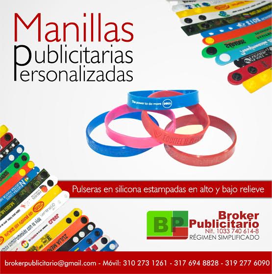 Manillas publicitarias en pvc y silicona