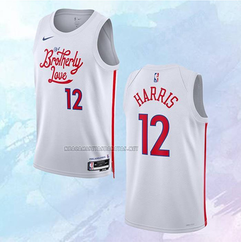 NO 12 Tobias Harris Camiseta Philadelphia 76ers Ciudad Blanco 2022-23