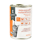 Alimento hmedo para gatos Criadores atn con pollo, surimi y arroz 400 gr