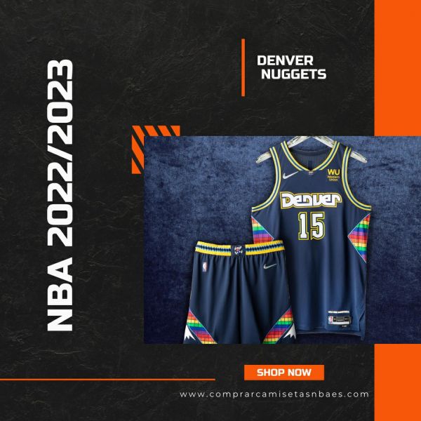 Camiseta Denver Nuggets Nikola Jokic NO 15 Ciudad 2021-22 Azul