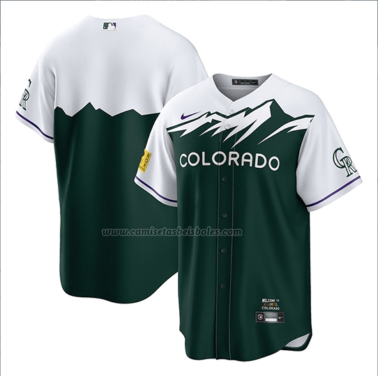 Camiseta Beisbol Hombre Colorado Rockies 2022 City Connect Replica Verde
