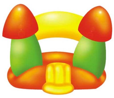 Inflable con doble tobogn de salida