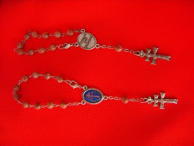 rosario con cristal de murano de la ruz de caravaca